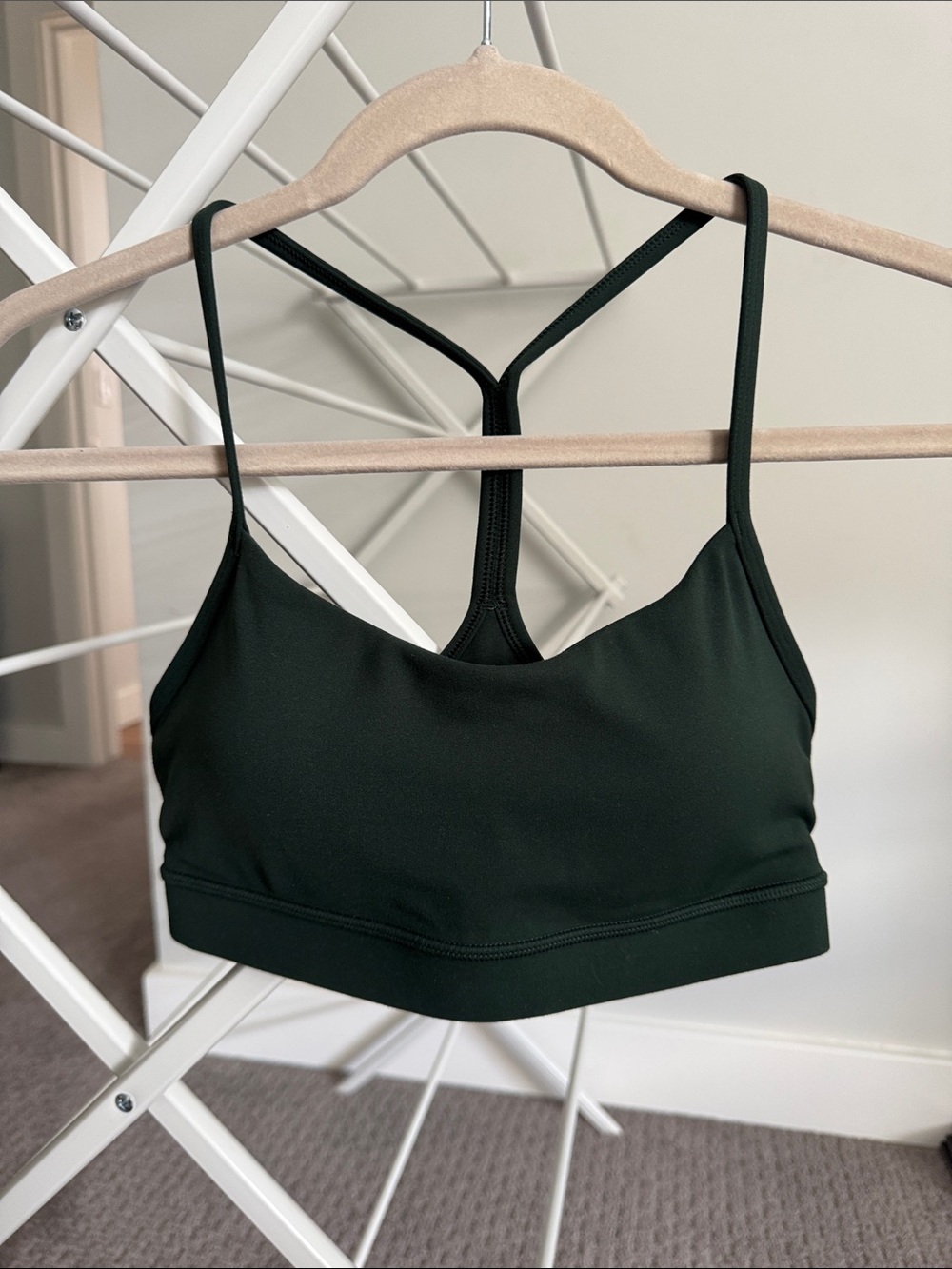 CRZ YOGA Dark Green Strappy Sports Bra